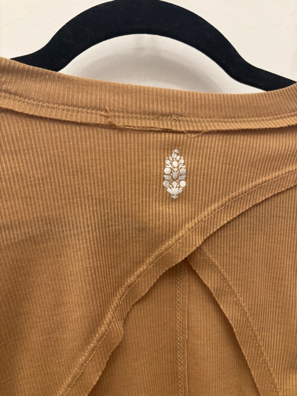 FP Movement by Free People Cropped Long-Sleeve Top in Camel - Picture 3 of 4